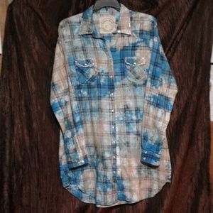 A Rare Bird Shirt Dress 2XL Long Sleeve Rhinestone